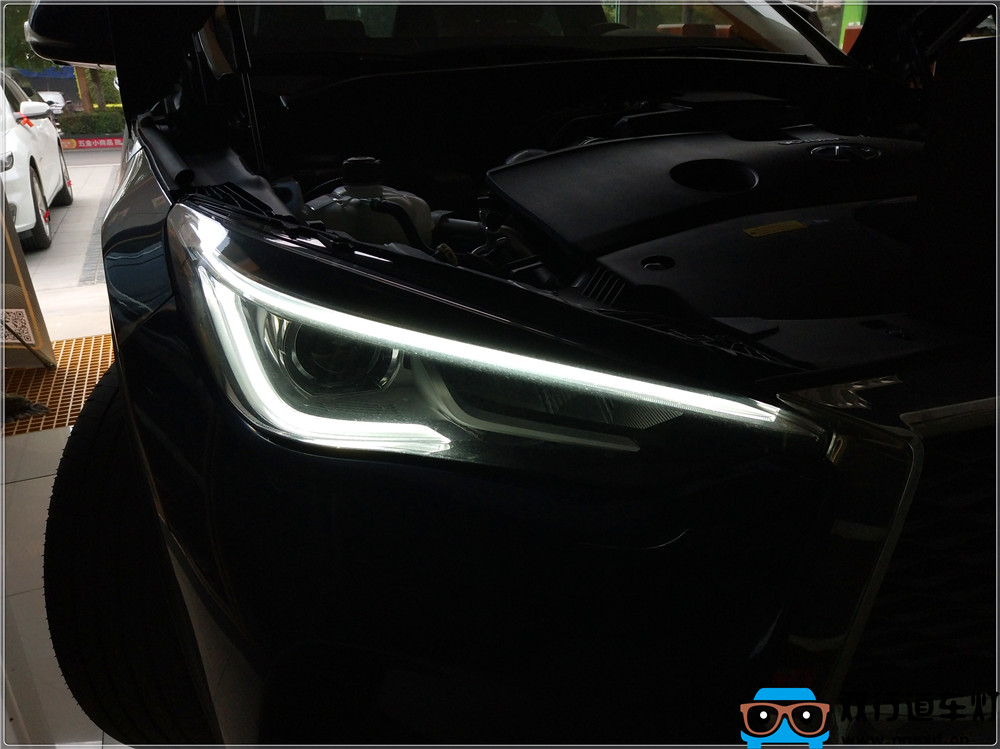 【南宁双行道车灯】-英菲尼迪QX50车灯改装-升级米石LED-M2酷动版