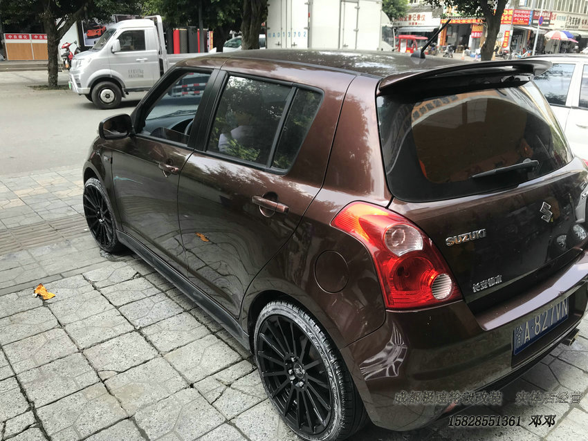鈴木雨燕升級改裝17寸輪轂裝車案例