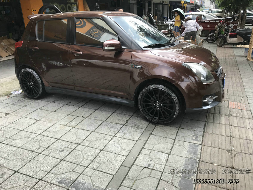 鈴木雨燕升級改裝17寸輪轂裝車案例
