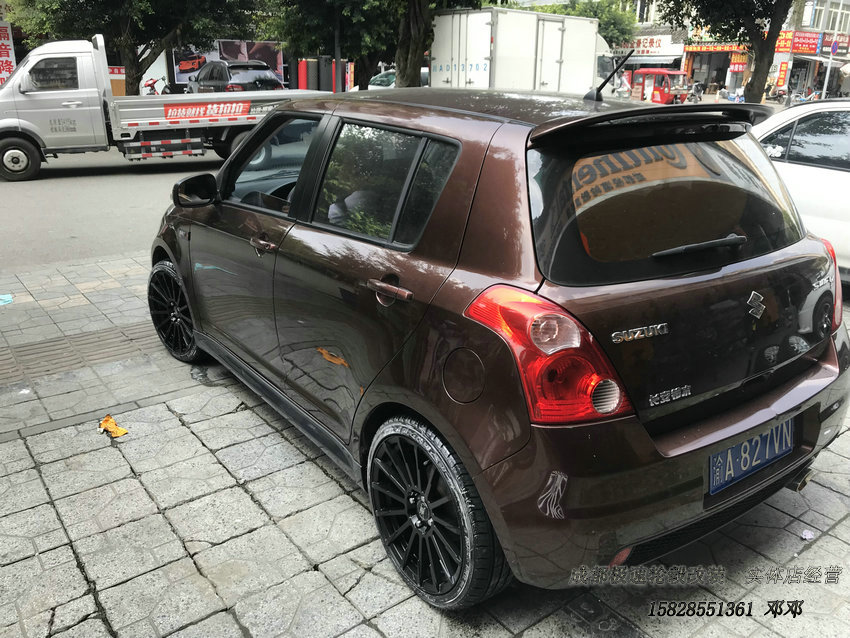 鈴木雨燕升級改裝17寸輪轂裝車案例
