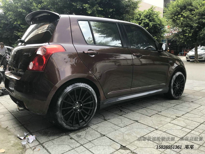 鈴木雨燕升級改裝17寸輪轂裝車案例