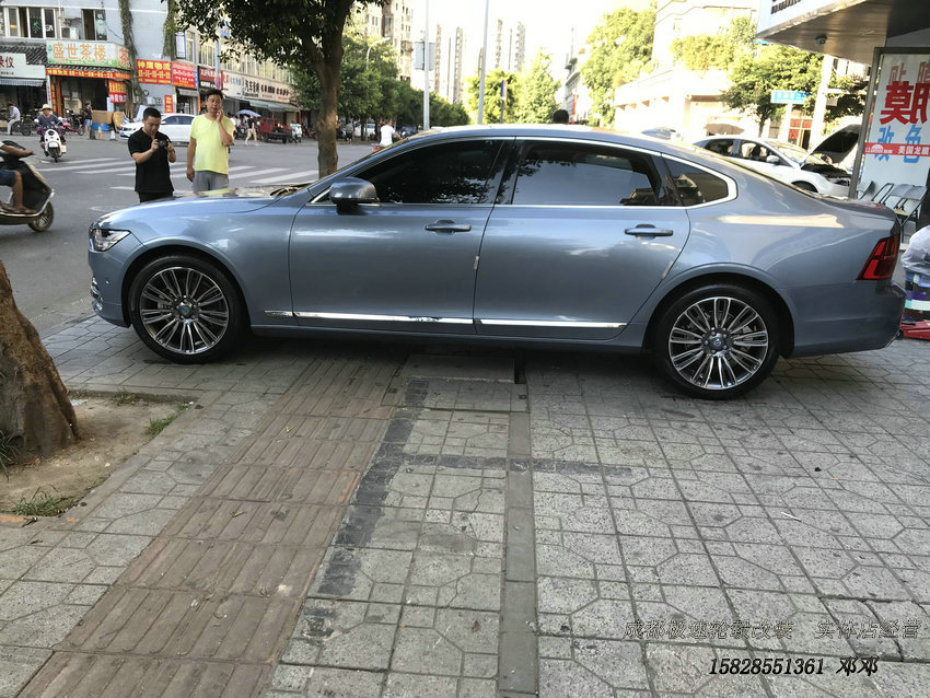 成都沃爾沃S90改裝輪轂私人定制鍛造輪轂裝車案例