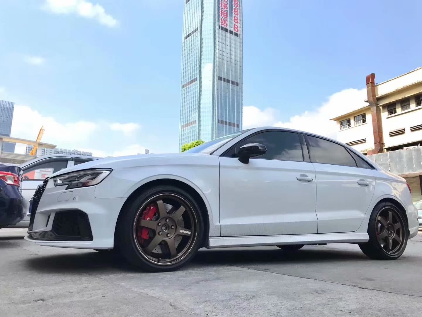 奧迪 RS3 ，換全新 19寸 RAYS TE37 ultra 古銅色  BLOX 鈦合金 螺桿 完工！