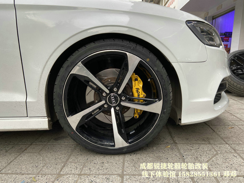 成都銳捷輪轂改裝中心 奧迪A3改裝升級19寸廣為鍛造刀鋒輪轂