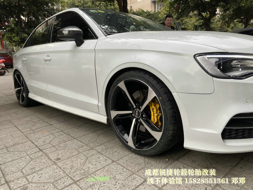 成都銳捷輪轂改裝中心 奧迪A3改裝升級19寸廣為鍛造刀鋒輪轂