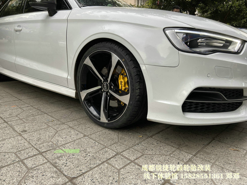 成都銳捷輪轂改裝中心 奧迪A3改裝升級19寸廣為鍛造刀鋒輪轂