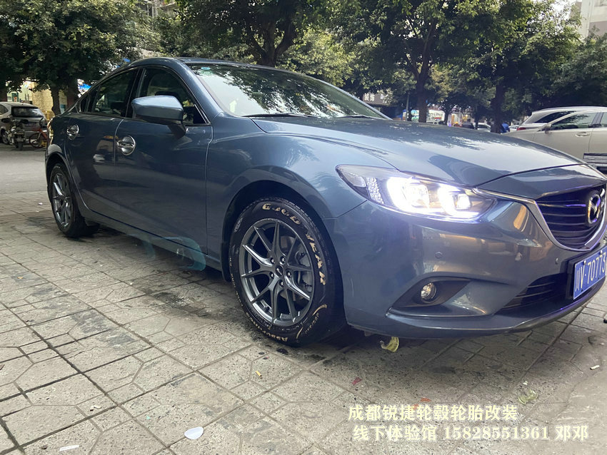 成都銳捷輪轂改裝中心 馬自達(dá)阿特茲改裝17寸輪轂裝車案例