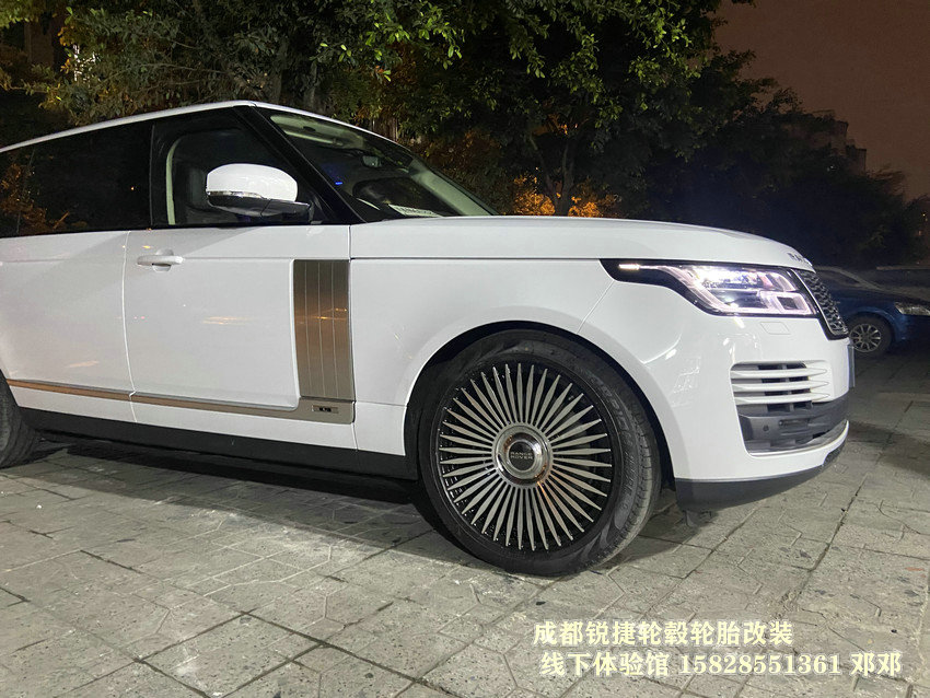 成都銳捷輪轂改裝中心 夜改路虎攬勝21寸網(wǎng)紅款鍛造輪轂 懸浮蓋