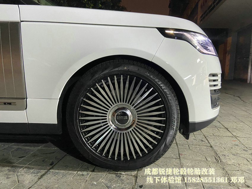 成都銳捷輪轂改裝中心 夜改路虎攬勝21寸網(wǎng)紅款鍛造輪轂 懸浮蓋