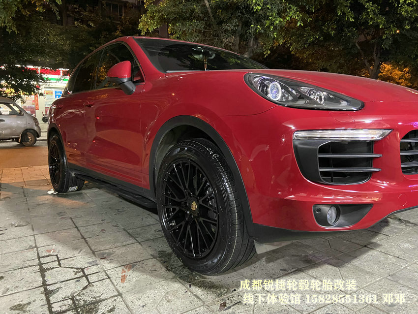 成都銳捷輪轂改裝中心 保時捷卡宴定制20寸鍛造輪轂裝車案例