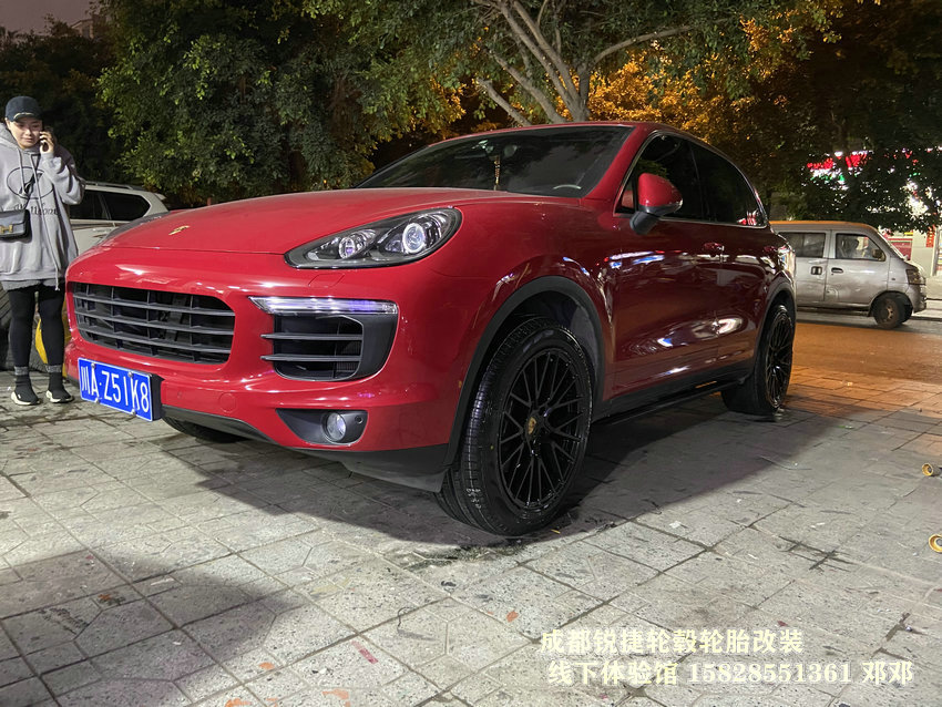 成都銳捷輪轂改裝中心 保時捷卡宴定制20寸鍛造輪轂裝車案例
