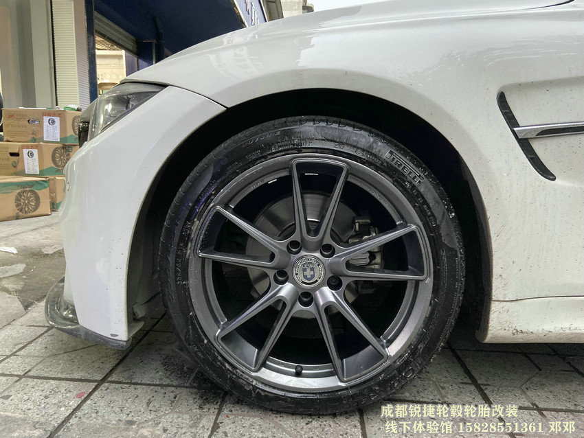 成都銳捷輪轂改裝中心 寶馬3系改裝19寸定制鍛造輪轂裝車