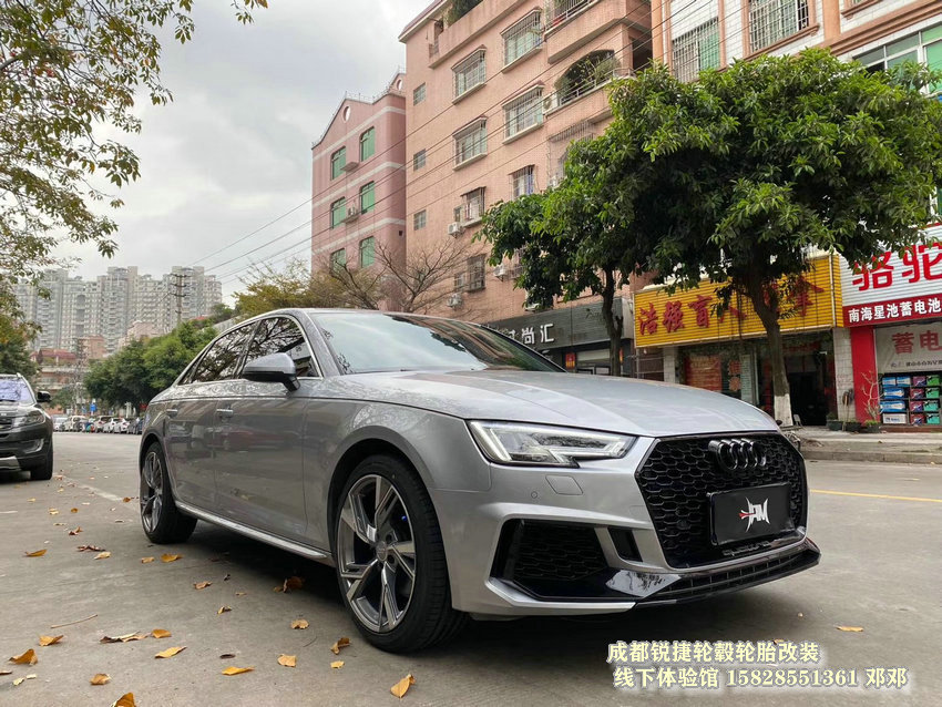 奧迪A4改裝19寸RS款鍛造輪轂 裝車案例成都銳捷輪轂
