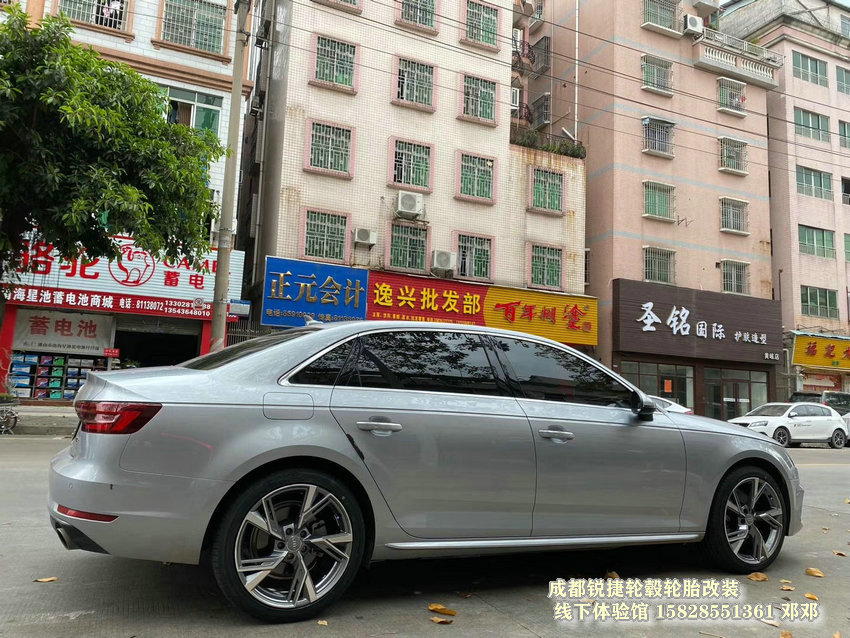 奧迪A4改裝19寸RS款鍛造輪轂 裝車案例成都銳捷輪轂