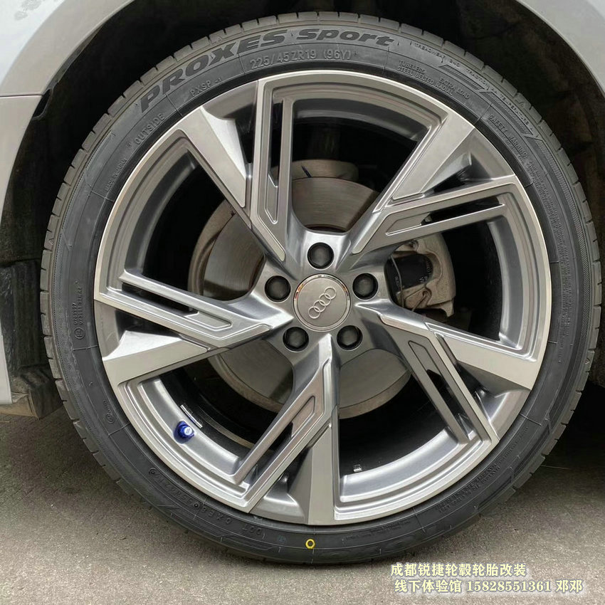奧迪A4改裝19寸RS款鍛造輪轂 裝車案例成都銳捷輪轂