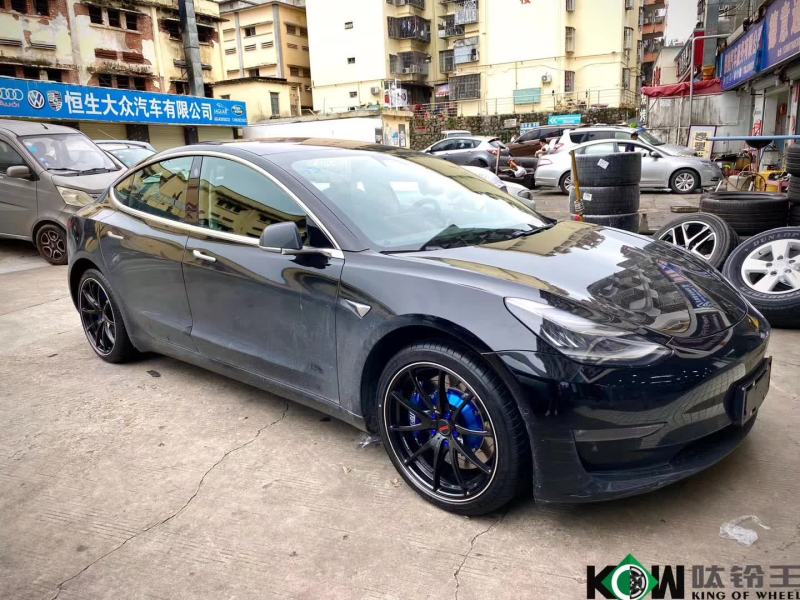 斯拉 model 3 換RAYS G25 19寸完工！