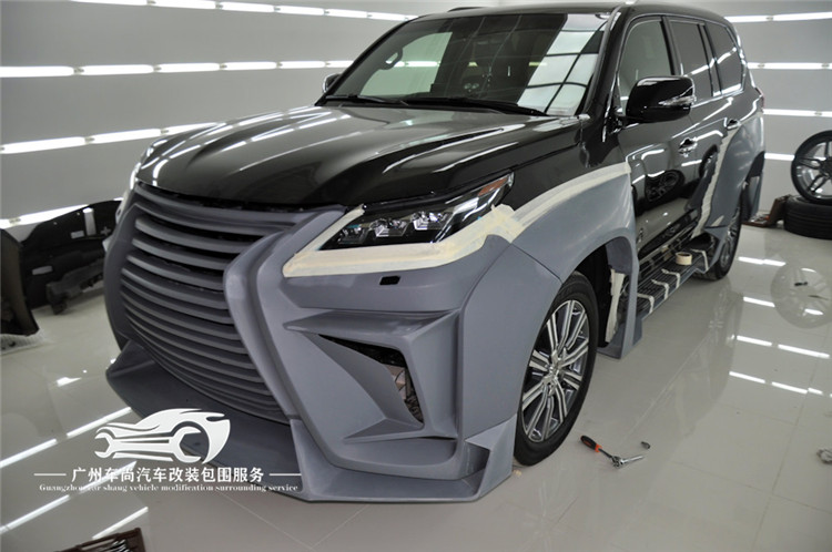 雷克薩斯LX570改裝寬體大包圍 LX570俄羅斯VERGE前后杠輪眉中尾翼