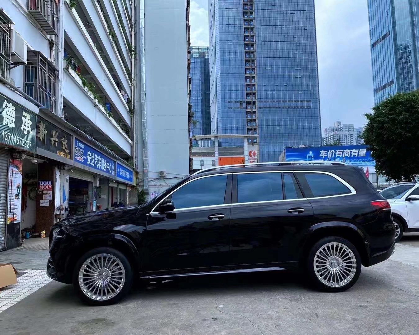 奔馳GLS 換TLFW鍛造定制22寸  搭配米其林輪胎完工，跟單繼續(xù)