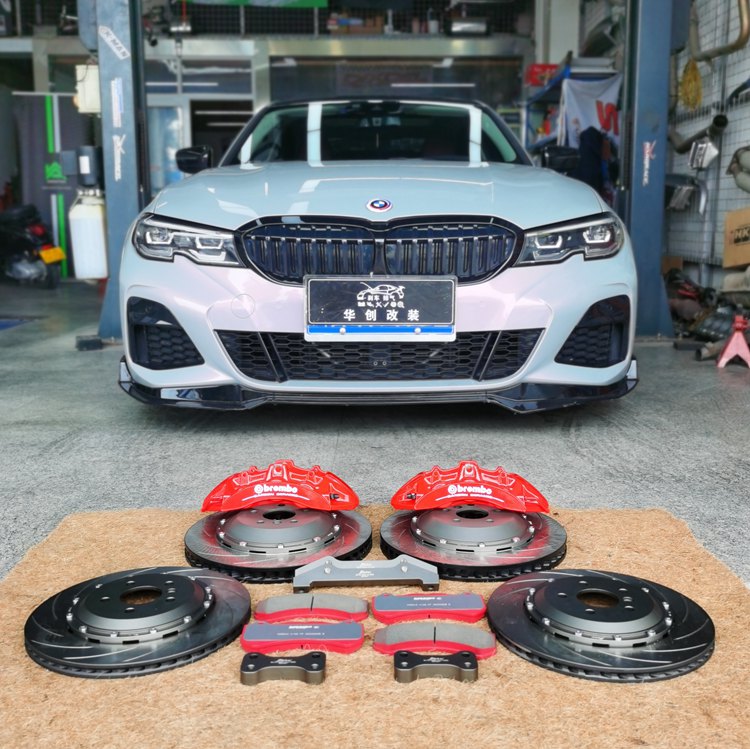 寶馬325剎車改裝升級(jí)Brembo六活塞剎車套件