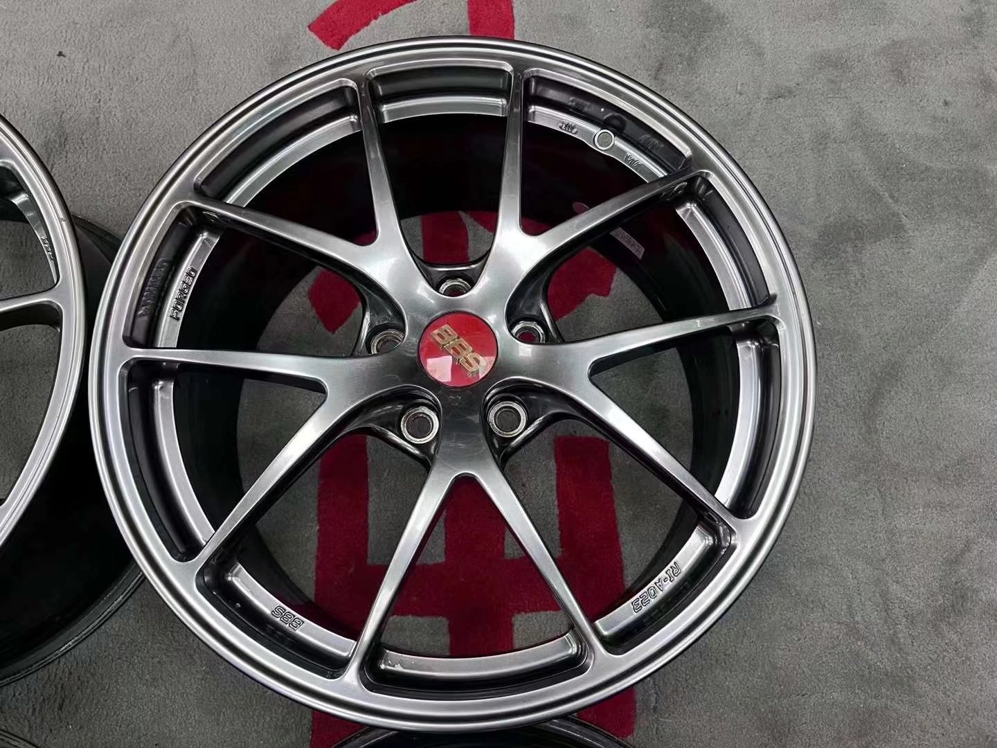 二手 日本BBS RIA單片鍛造 18寸8.5J ET45 5×112 DB色